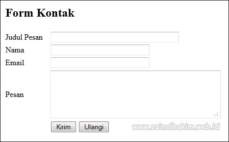 Membuat form kontak dengan html dan php