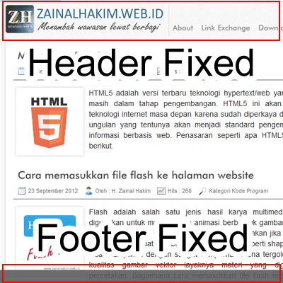 Membuat header fixed