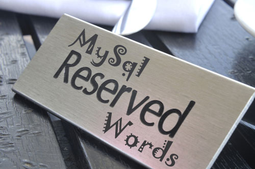 Mysql reserved word